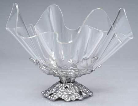 Grape (Aluminum, Hollowware) 11" Acrylic Bowl with Metal Stand
