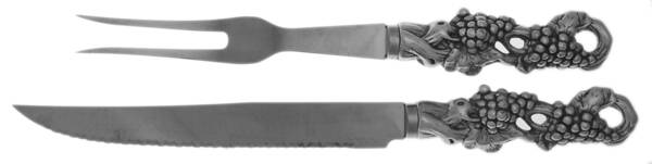 Grape (Aluminum, Hollowware) Large 2-Piece Roast Carving Set with Stainless Blade