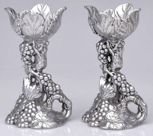 Grape (Aluminum, Hollowware) Pair of 6" Weighted Candlesticks