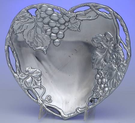 Grape (Aluminum, Hollowware) Heart Shape Tray by Arthur Court