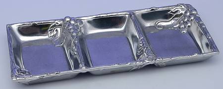 Grape (Aluminum, Hollowware) 3 Part Relish by Arthur Court