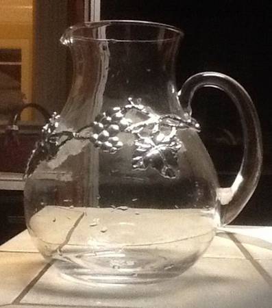 Grape (Aluminum, Hollowware) 100 Oz Glass & Metal Pitcher