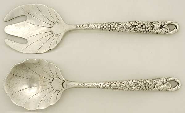 Grape (Aluminum, Hollowware) (2 Pc) Solid Salad Set by Arthur Court