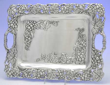 Grape (Aluminum, Hollowware) 24" Rectangular Handled Tray
