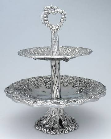 Grape (Aluminum, Hollowware) 2 Tier Serving Tray