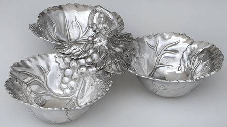 Grape (Aluminum, Hollowware) 3 Part Relish by Arthur Court