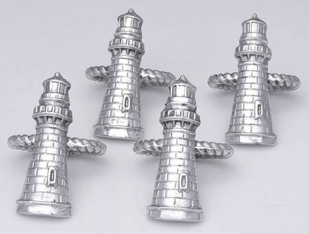 Wonders of the Water (Aluminum, Serveware) Napkin Ring - Set of 4 by Arthur Court