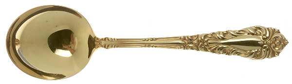 Athene-Gold Vermeil (Sterling) Round Bowl Soup Spoon (Cream Soup)