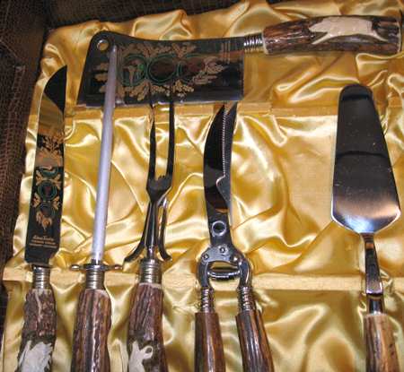 AWJ4 (Stainless) Large 3-Piece Roast Carving Set w/ Stainless Blade by Anton Wingen, Jr