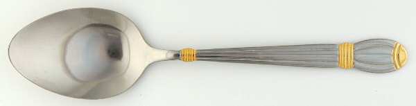 ACV5 (Stainless, Gold Accent) Tablespoon (Serving Spoon)