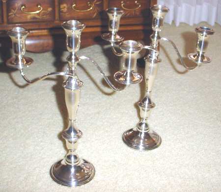 A4M1 (Sterling, Hollowware) 13" 3 Light Candelabra by AMC
