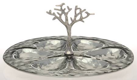 Tree of Life (Nickelplate, Hollowware) 6 Section Seder Plate by Michael Aram