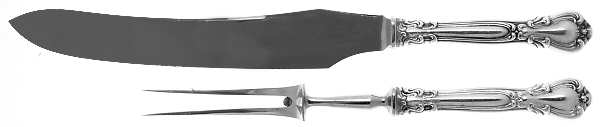 Chantilly (Sterling, No Monograms) Large 2-Piece Roast Carving Set w/Stainless Blade