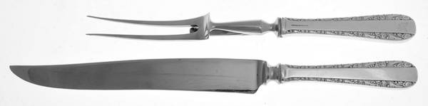Rose Bower (Sterling, No Monograms) Small Stainless Blade 2-Piece Steak Carving Set