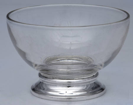 Sterling Hollowware Crystal Mayonnaise Bowl with Sterling Band