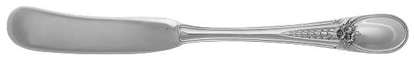 Flowered Antique (Sterling, 1940) Flat Handle Butter Spreader