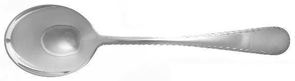 French Colonial-Engraved(Sterling, 1940) Round Bowl Soup Spoon (Cream Soup)