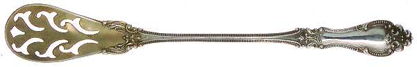 Helena (Sterling, 1900) Pierced Bowl Short Handle Olive Spoon