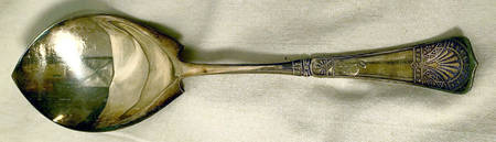 Two (Silverplate) Vegetable Serving Spoon (Solid)