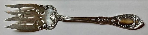 BAO2 (STERLING) Small Solid Cold Meat Serving Fork