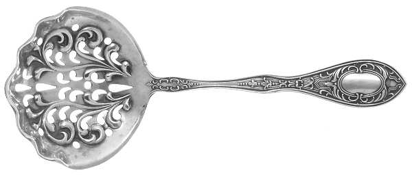 BAO2 (STERLING) Solid Bon Bon Spoon with Pierced Bowl by Baird-North 