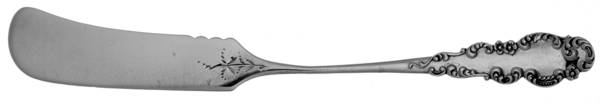 BLS7 (STERLING) Butter Spreader/Flat Handle Bright Cut