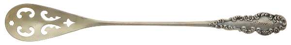 BLS7 (STERLING) Pierced Bowl Short Handle Olive Spoon