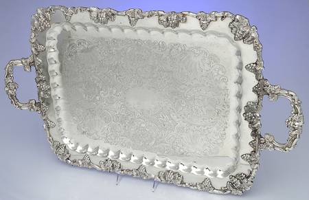 BIM6 (Silverplate, Hollowware) Large Footed Waiter Tray