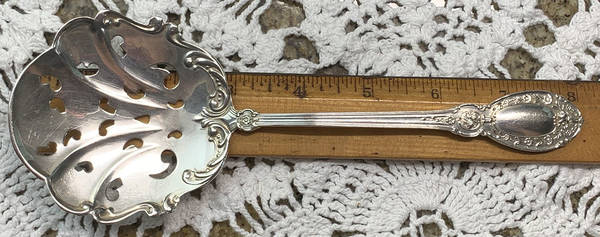 BLS16 (Sterling) Solid Bon Bon Spoon with Pierced Bowl