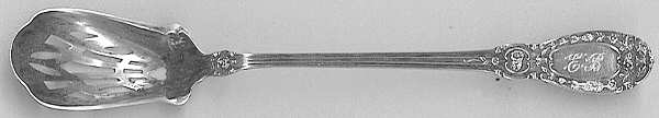 BLS16 (Sterling) Pierced Bowl Long Handle Olive Spoon