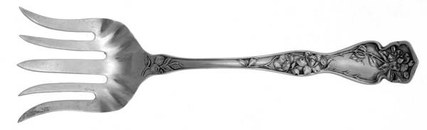 Cherry Blossom (Sterling, No Mono) Large Solid Tined Sardine Serving Fork