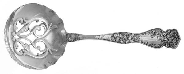 Cherry Blossom (Sterling, No Mono) Pierced Almond Spoon