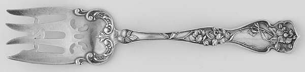 Cherry Blossom (Sterling, No Mono) Small Solid Cold Meat Serving Fork