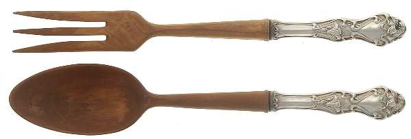 Azalia (Sterling) Wooden Bowl 2-Piece Salad Set