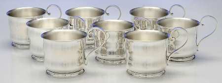 Sterling Hollowware Coffee Cup Missing Liner - Set of 8 by Bruckmann & Sohne