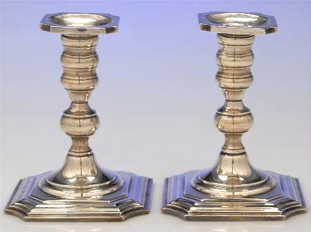 2156 (Sterling, Hollowware) Pair of 6" Candlesticks by Black,Starr&Gorham
