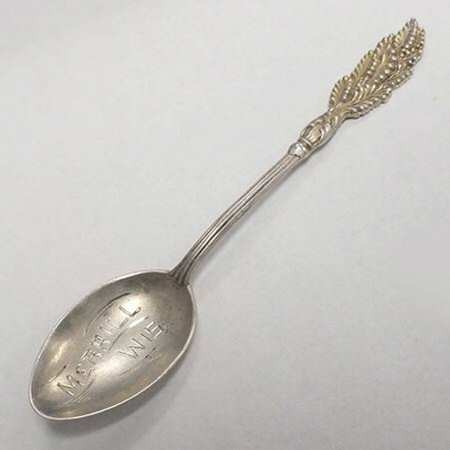 States & Cities Souvenir Spoons (Sterling) Wisconsin Demitasee Spoon by Codding Bro&Heilborn
