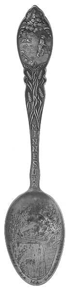 States & Cities Souvenir Spoons(Sterling) Minnesota Five O'Clock Spoon