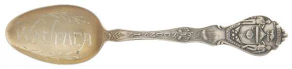States & Cities Souvenir Spoons(Sterling) Wisconsin Five O'Clock Spoon