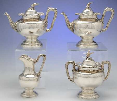 46 (Coin, Hollowware) 4 Piece Tea Set (SCP, STP, SCR, SSU) by Bailey & Co