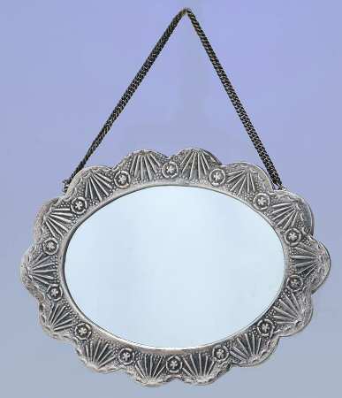 B1D1 (Sterling, Hollowware) 4" H X 5" L Wall Mirror by Bedo