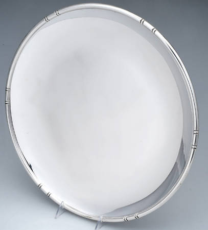 Bamboo (Sterling, Hollowware) 16" Round Tray by Baldwin & Miller