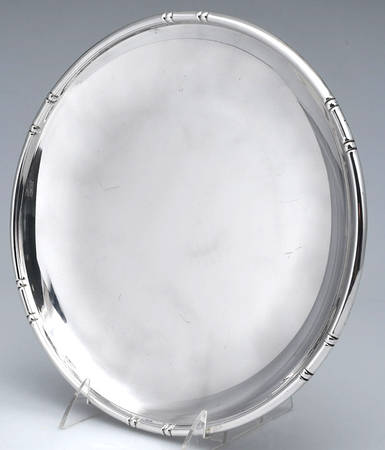 Bamboo (Sterling, Hollowware) 10" Round Tray by Baldwin & Miller