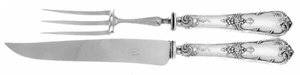 BOQ12 (Silverplate) Large 2-Piece Roast Carving Set w/Stainless Blade by Boulenger Adolphe