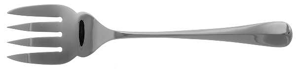 Queen Anne (Stainless, Glossy) Medium Solid Cold Meat Serving Fork by Cooper Bros & Sons