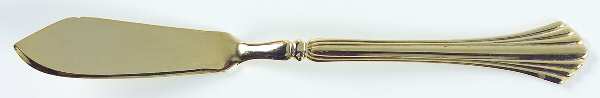 Gold Tracy (Gold Electroplate, China, Korea) Flat Handle Master Butter Knife