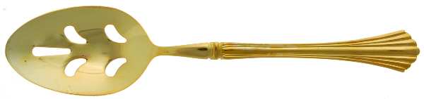 Gold Tracy (Gold Electroplate, China, Korea) Pierced Tablespoon (Serving Spoon)