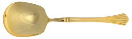 Gold Tracy (Gold Electroplate, China, Korea) Solid Smooth Casserole Spoon