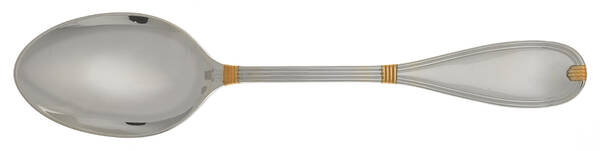 Antionette (Stainless, Gold Accent) Solid Serving Spoon