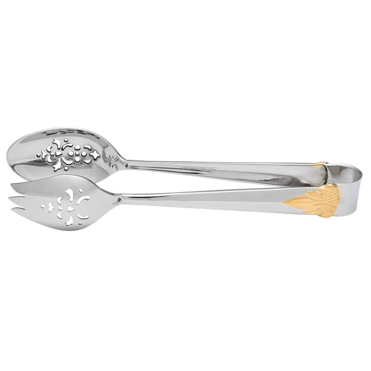 Fleur De Lys Gold (Stainless, Gold Acct) Ice Serving Tongs Small HC